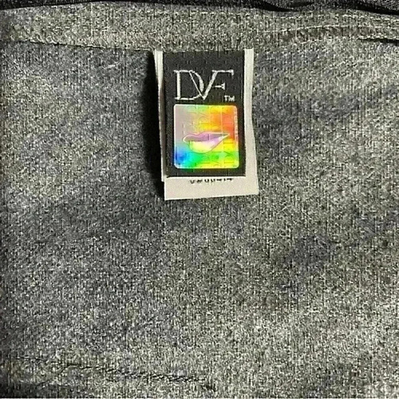 Diane Von Furstenberg Dawn Shorts 0 Grey Casual Luxury Wool Blend Leather Trim - Picture 6 of 9